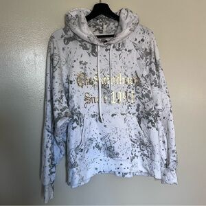 All Saints Women's Portland Talon Hoodie with Gold Graphic Lettering M